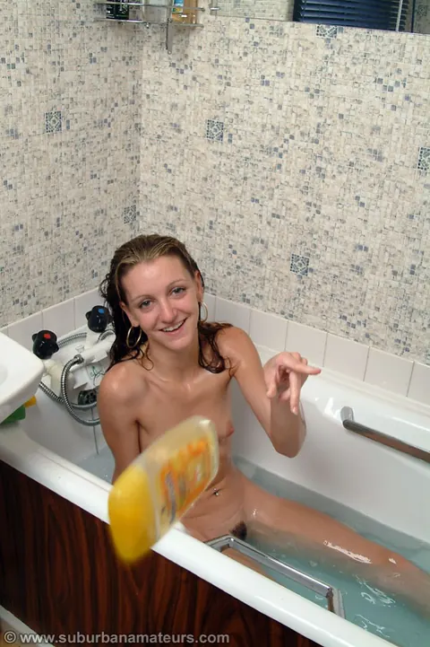 Petite British Babe Undresses and Shows Her Trimmed Pussy in the Bathroom – photo 21 of 21