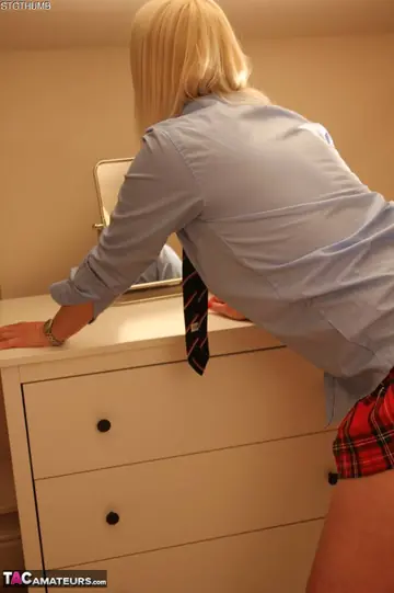 Blonde British MILF Removes Her Cotton Panties and Socks for Sex