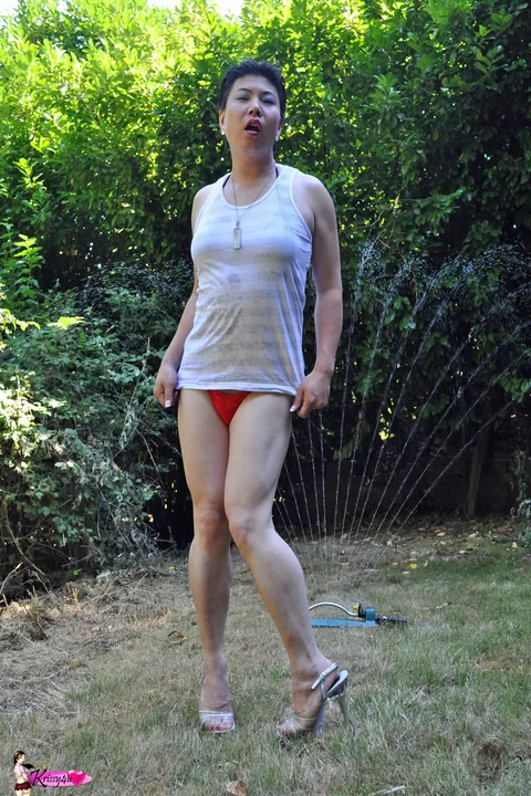Curvy Asian Trans Woman Strips Outdoors and Strokes Her Cock – photo 3 of 16