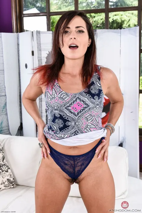 Helena Price: Mature Brunette MILF Undresses and Spreads Her Hairy Pussy – photo 3 of 20