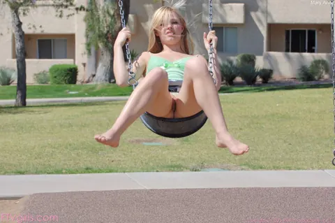 Mary Anne: Petite Blonde Amateur Fingers Her Shaved Clit Outdoors – photo 13 of 21