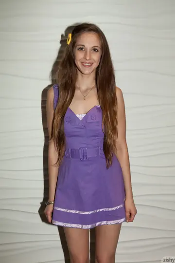 Tall Slim Brunette Flashes Her Skirt and Tits Outdoors