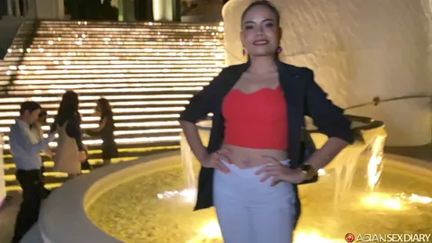 Asian Woman Strips Outdoors Then Sucks Cock in a Hotel – photo 8 of 21
