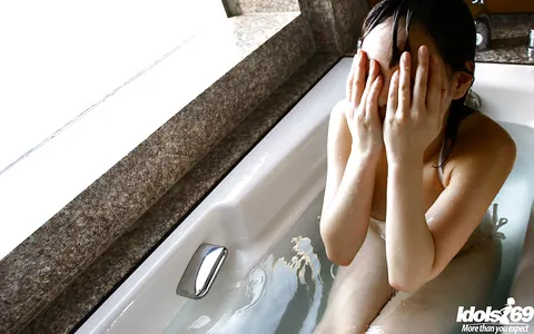 Hina Tachibana: Japanese Brunette Strips Off Her Uniform in the Bathroom – photo 10 of 16