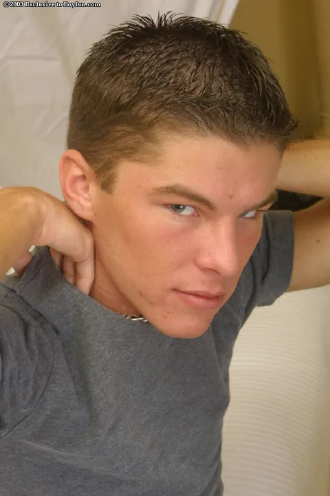 Thick Guy Strips and Strokes His Cock on the Bed – photo 2 of 21