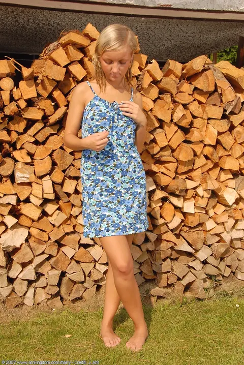Blonde Undresses Outdoors and Spreads Her Hairy Pussy – photo 5 of 21