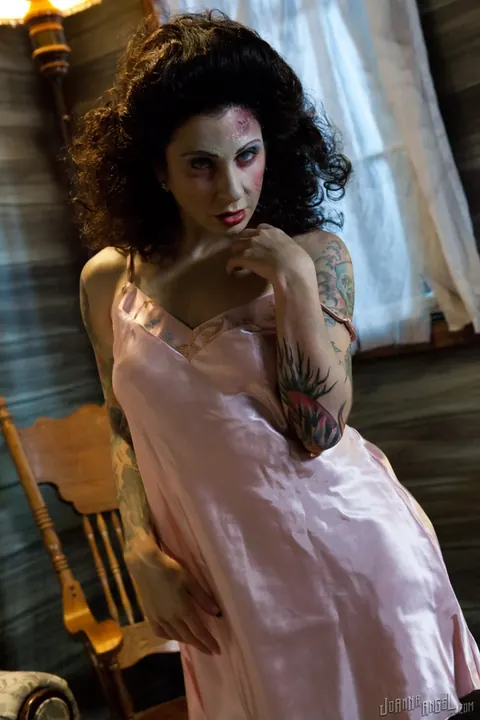 Joanna Angel: Curly Brunette Shows Off Her Natural Tits in Lingerie – photo 12 of 16