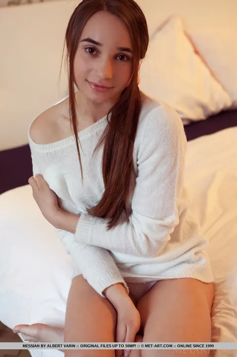 Messiah: Brunette in Pigtails Strips Out of Her Shorts and Spreads Her Legs – photo 9 of 18