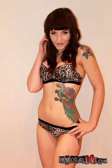 Lucy Love – Petite Brunette in Lingerie and Bikini Shows Off Her Enhanced Tits