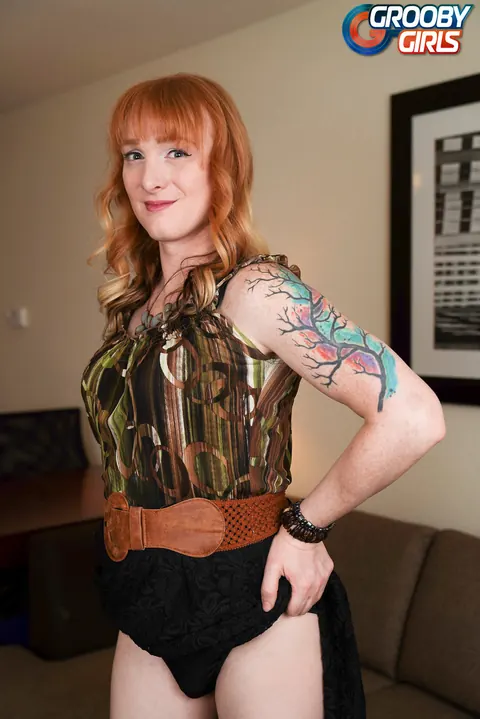 Trans Woman Slides Her Panties Down and Poses Nude – photo 2 of 16