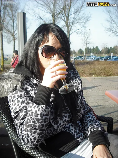 Cindy Jays: Thick Brunette in Boots and Glasses Shows Her Curves Outdoors – photo 4 of 12