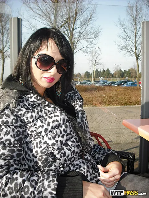 Cindy Jays: Thick Brunette in Boots and Glasses Shows Her Curves Outdoors – photo 1 of 12