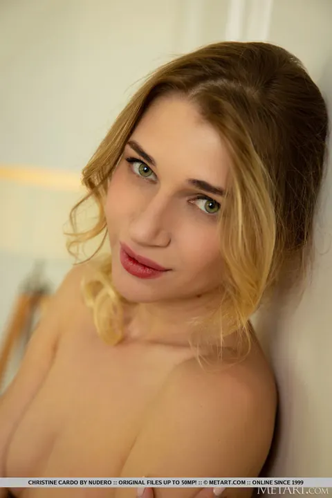 Christine Cardo: Blonde PAWG Strips Nude and Bends Over to Spread Her Shaved Pussy – photo 5 of 18