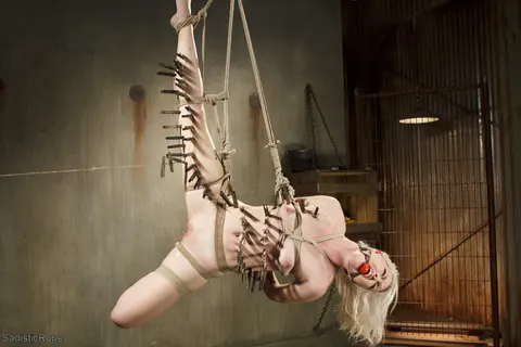 Ella Nova: Blonde in Rope Bondage Poses Nude – photo 9 of 21