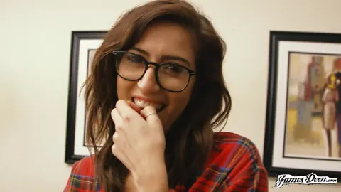 April ONeil: Tattooed Brunette Latina Fucks in Socks and Glasses – photo 3 of 12