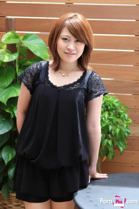 Japanese Redhead Strips to Lingerie Outdoors – photo 7 of 21
