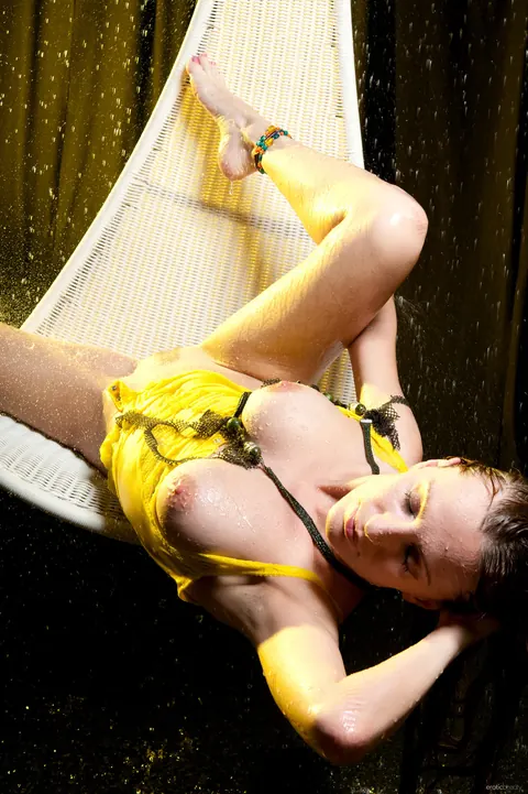 Olga Barz: Thick Brunette with Big Tits Strips and Spreads Her Trimmed Pussy – photo 18 of 21