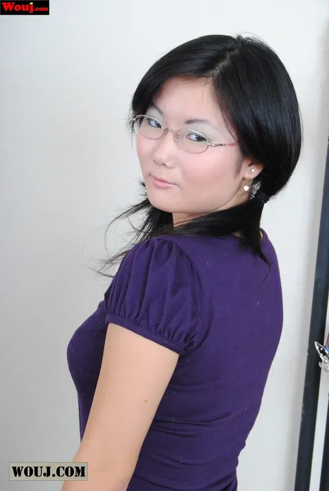 Asian Woman in Uniform and Glasses Shows Panties – photo 10 of 15