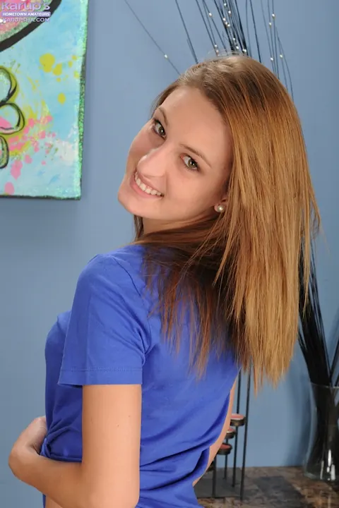Maci Winslett: Slim Redhead Slides Her Panties Down and Spreads Her Shaved Pussy – photo 2 of 16