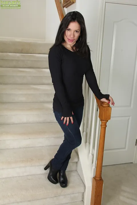 Isabella Rodriguez: Brunette Latina MILF Strips Out of Her Lingerie and Jeans – photo 1 of 16