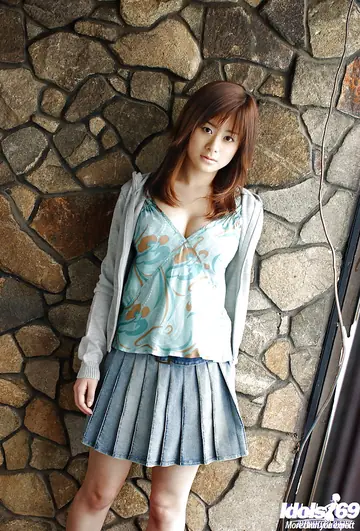 Asian Babe Strips Out of Her Lingerie and Skirt