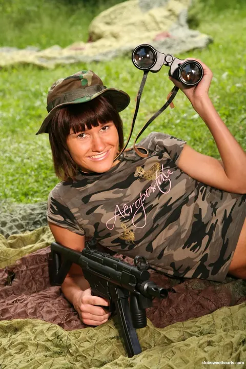Dolly Darkley: Slim Brunette in Uniform Gets Fucked Outdoors and Plays with a Dildo – photo 10 of 21