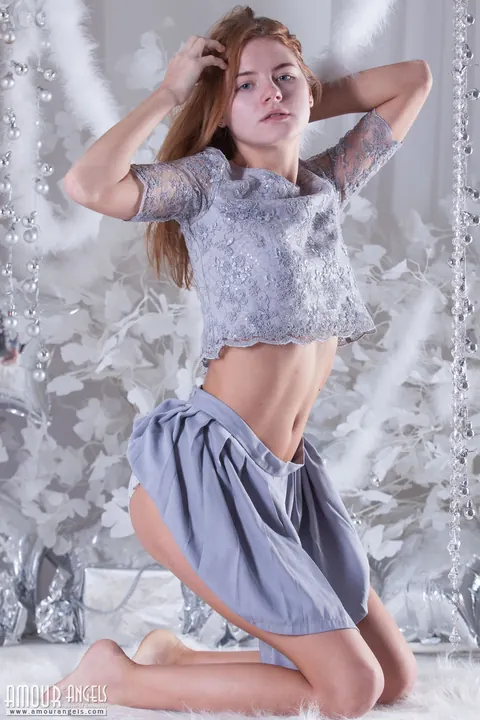 Slim Redhead in Panties Spreads Her Shaved Pussy Wide – photo 4 of 20