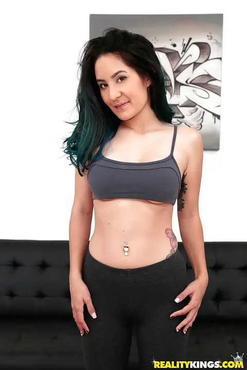 Aria Jade: Busty Latina Strips Out of Her Yoga Pants and Spreads – photo 2 of 12