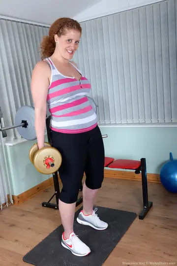 British BBW Flaunts Her Big Natural Tits and Hairy Pussy in Uniform
