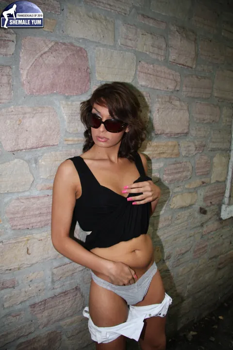 Trans Woman Strips and Masturbates in the Car – photo 4 of 15