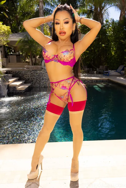 Cj Miles: Petite Asian Babe with Big Tits Takes Anal Doggy Style by the Pool – photo 3 of 21
