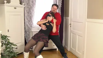 Woman in High Heels Bound and Suspended for Bondage Sex