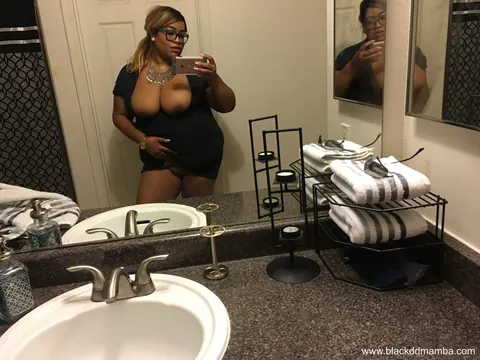 Black DD Mamba: Busty Ebony BBW Poses Nude in the Bathroom – photo 2 of 15