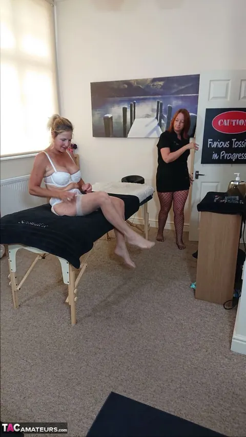 Molly Maracas: Busty Blonde MILF Takes a Dildo from Redhead Masseuse – photo 1 of 16