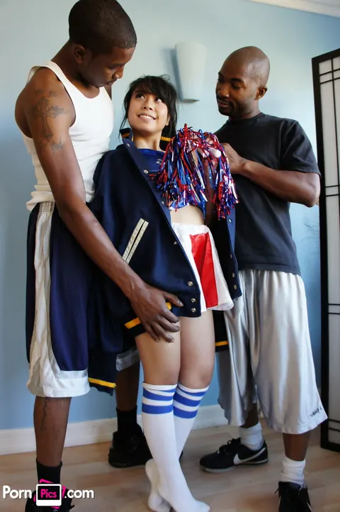 May Lee: Petite Asian Babe in Panties and Socks Spreads for a Threesome – photo 5 of 20