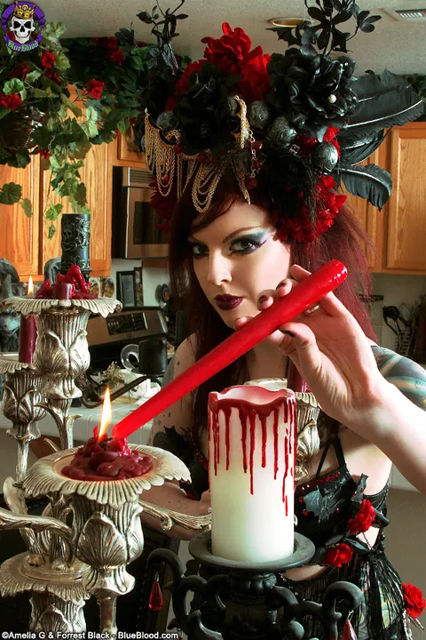 Penny Poison: Inked Redhead in Lingerie Spreads and Flaunts Split Tongue – photo 2 of 15