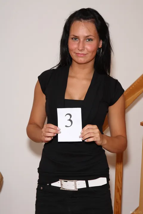 Slim Babe with Big Tits Strips Out of Her Skirt and Spreads – photo 2 of 20