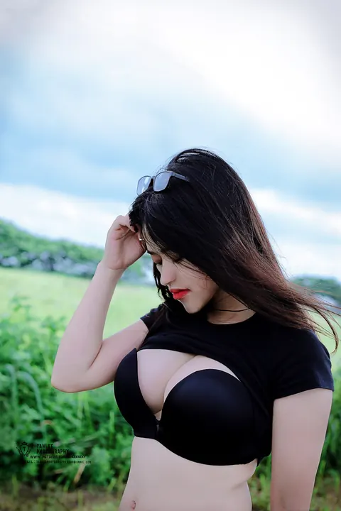 Asian Brunette Flashes Her Big Tits and Spreads Her Legs Outdoors – photo 12 of 20