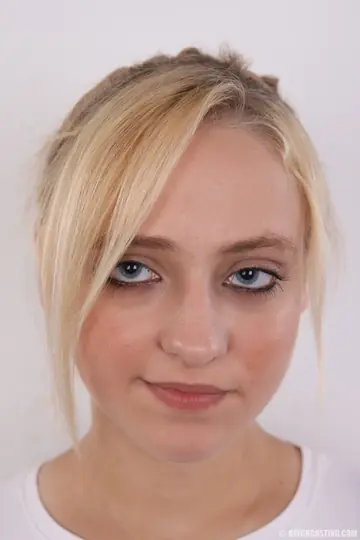 Blonde Czech Strips Out of Her Skirt and Sits Nude on the Chair