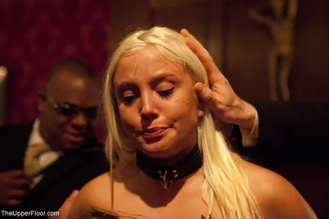 Kait Snow: Busty Blonde in Bondage Threesome Spreads While Bound – photo 18 of 21