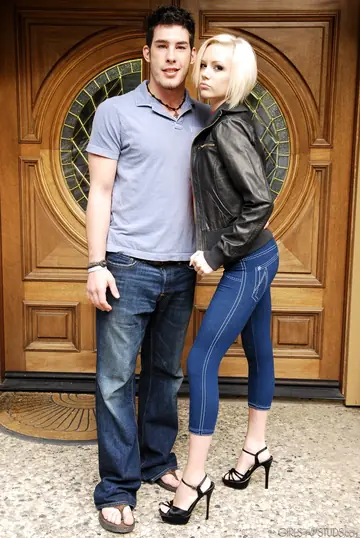 Madison Mason – Blonde in Jeans and High Heels Sucks and Fucks by the Pool