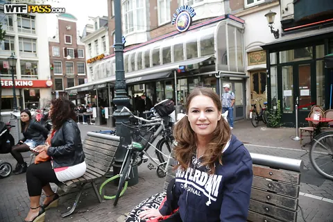 Nadia Bella: Tall European Brunette Flashes Her Big Tits in Public – photo 1 of 16