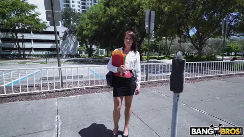Riley Jacobs: Brunette Sucks Cock and Fucks Outdoors After Hitchhiking – photo 4 of 21