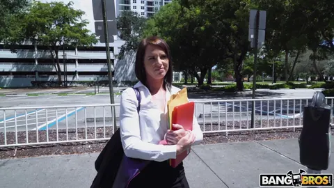 Riley Jacobs: Brunette Sucks Cock and Fucks Outdoors After Hitchhiking – photo 2 of 21