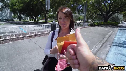 Riley Jacobs: Brunette Sucks Cock and Fucks Outdoors After Hitchhiking – photo 7 of 21