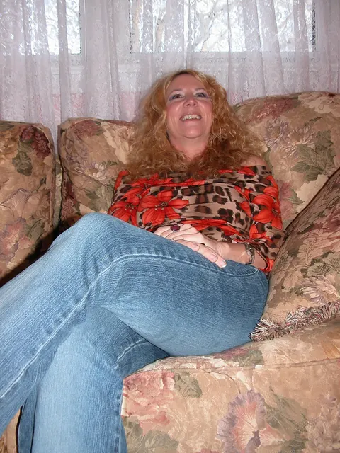 Curly Blonde MILF Strips Out of Her Jeans and Spreads – photo 6 of 20