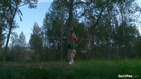 Diana Sweet: Brunette Lifts Her Skirt and Pees Over a Drainage Pipe – photo 15 of 15