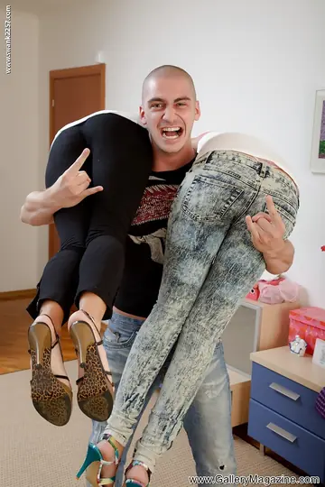 Milana Fox – Blondes in Jeans Share Anal Threesome and Take a Facial