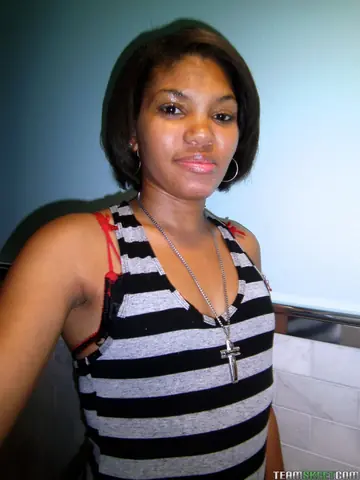 Ebony Brunette with Big Natural Tits Masturbates with a Vibrator