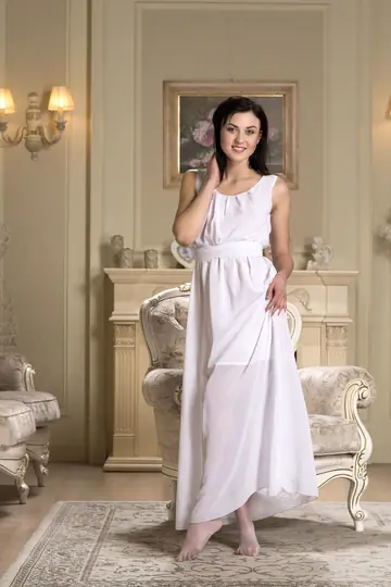 Nika Lace – Tall Ukrainian Brunette in Stockings Lifts Her Dress and Spreads